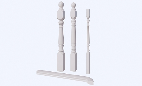 New Chinese Stair Handrail Railing 3d model