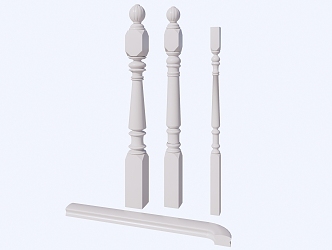 New Chinese Stair Handrail Railing 3d model