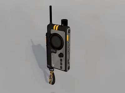 Smart Machine Handheld Communication Device With Antenna Display Buttons And Lanyard 3d model