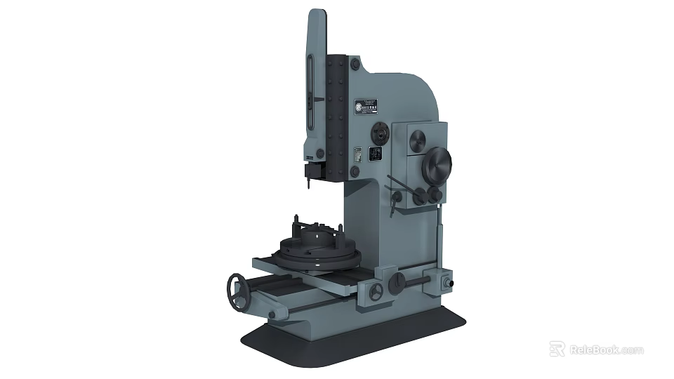 Industrial Vertical Drill Press Machine with Worktable Control Panel and Handwheels 3d model 