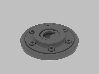 Circular Gray Mechanical Component With Central Hole And Multiple Bolt Holes 3d model