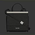 Sleek Black Handbag with Silver Frame and Adjustable Shoulder Strap for Daily Use 3d model
