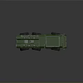 Green Military Style Truck With Multiple Wheels And Metallic Body Design