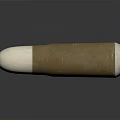 Golden Silver Bullet With Metallic Texture And Shiny Surface On Dark Background 3d model
