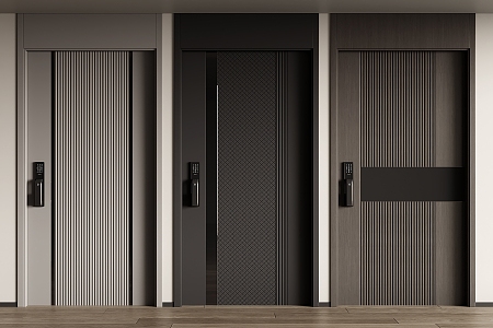 Modern security door entry door security door 3d model