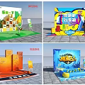 Interactive Play Zone Featuring Various Engaging Games And Colorful Activity Installations 3d model