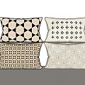 Decorative Throw Pillows Featuring Diamond Cross Dot And Circle Geometric Patterns For Home Decor 3d model