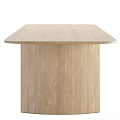 Modern Minimalist Wooden Coffee Table With Rectangular Top And Curved Legs 3d model