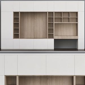 Modern TV background cabinet 3d model