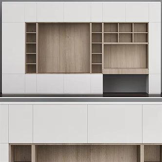 Modern TV background cabinet 3d model