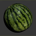 Juicy Fresh Green Striped Watermelon With Smooth Surface As Healthy Summer Fruit Snack