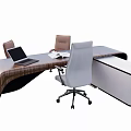 Modern Office Desk Boss Desk Computer Desk 3d model