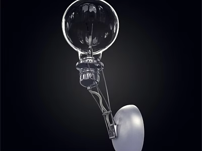 Modern Glass Globe Wall Light With Metal Bracket And White Base 3d model