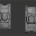 Two Gray Military Tanks With Cross Insignia And Metal Tracks On Dark Background