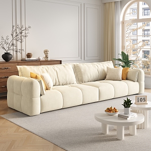 Cream wind living room sofa coffee table combination cabinet ornaments 3d model