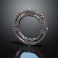 Detailed Circular Mechanical Component with Metallic Structure and Color Accents 3d model