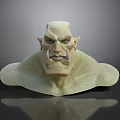 Game and Movie Character Orc Warrior With Green Skin Tusks Muscular Build 3D Model Design