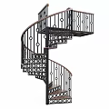 modern revolving staircase 3d model