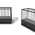 Black Display Cabinets with Glass Doors and Multiple Shelves for Retail Product