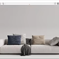 Modern double sofa multiplayer sofa 3d model