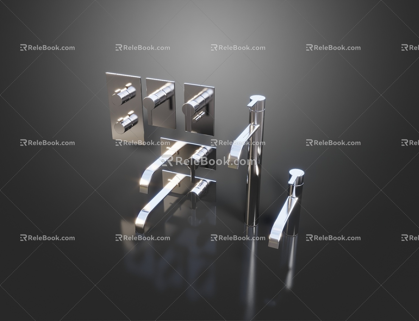 Stainless steel faucet 3d model