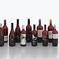 Various Wine Bottles And Glasses With Stylish Designs For Home Bar Decoration