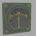 Industrial Equipment Analog Gauge with Round Dial Red Pointer Metal Square Frame Screw Fastening
