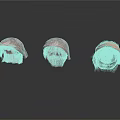 Three Patterned Hair Turbans in Pink and Brown for Daily Use