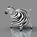 Adorable Plump Zebra Doll Featuring Black And White Stripes Shiny Surface Design