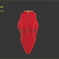 Red Decorative Vase With Sleek Curved Shape And Black Vertical Line For Modern Home Decor