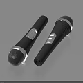 Black Wireless Microphones With Silver Accents Buttons And Detachable Mic Heads For Daily Use