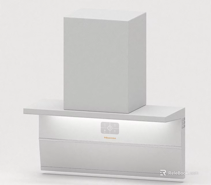 Franke White Range Hood Kitchen Appliance With Modern Design And Control Panel 3d model 