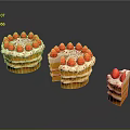 Layered Strawberry Cake With Cream Filling And Fresh Strawberry Toppings Including Whole And Sliced Pieces