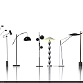 Various Modern Design Floor Lamps With Different Shades And Bases 3d model