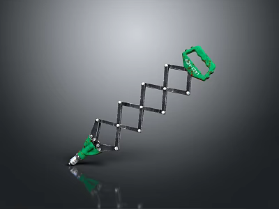 Green Telescopic Hardware Tool With Adjustable Length And Portable Design 3d model