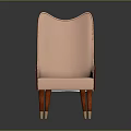 Pink Wingback Accent Chair With Upholstered Seat And Wooden Frame Design Details