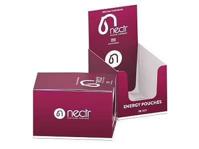 Purple Necir Energy Pouches Packaging Boxes With Brand Logo And Design 3d model
