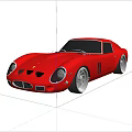 Red Classic Sports Car Featuring Sleek Body In Modern Indoor Gray Floor Area