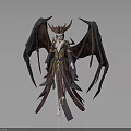 Fantasy Demon Character Design With Leather Wings Horns And Ornate Armor