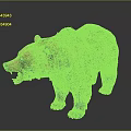 Realistic Brown Bear Model With Open Mouth And Thick Brown Fur Standing