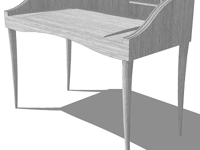 Minimalist Wooden Desk with Single Drawer and Slim Tapered Legs for Home Study 3d model