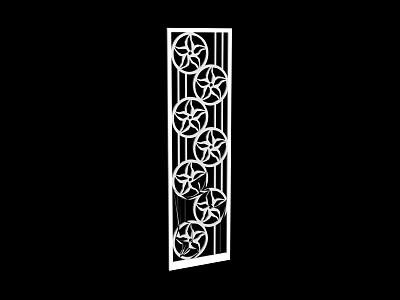 White Room Divider With Intricate Star Patterns And Hollow Out Design 3d model