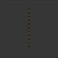 Shiny Metal Chain Hanging Vertically On Dark Background With Reflection