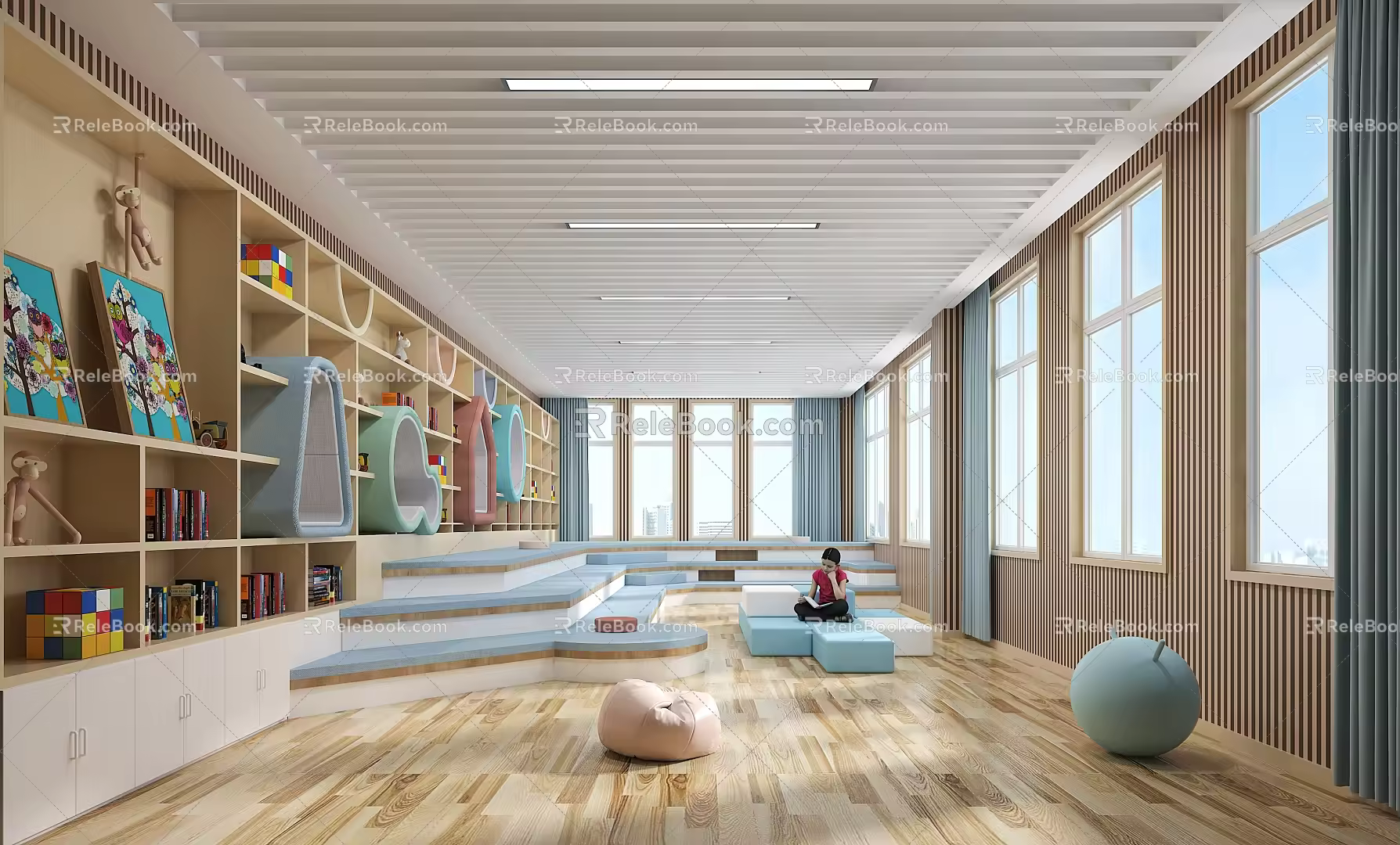 Modern Library 3d model