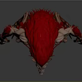 Red Haired Wolf Like Mythical Creature Character With Muscular Humanoid Body In Crouching Pose