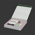 Open Medical Device Packaging Box Containing MONOVA Vial And Test Strip Components 3d model