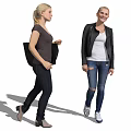 Two Women Walking In Trendy Casual Outfits With Different Styles