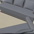 Modern Gray Multi Seater Sofas Three Piece Interior Arrangement With Clean Lines 3d model