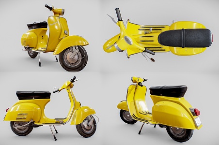 Modern vespa motorcycle vintage motorcycle vintage motorcycle vespa italian motorcycle pedal motorcycle 3d model