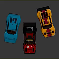 Colorful Toy Sports Cars With Sporty Design Blue Red And Yellow